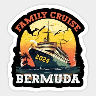 Family Cruise Bermuda 2024 Family Matching Couple Tee Sticker